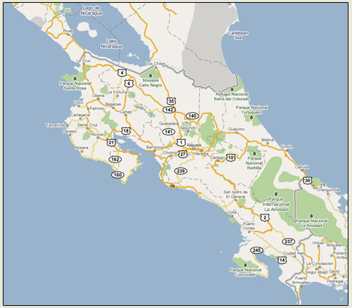 Google Map Costa Rica